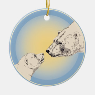 Polar Bear Ornament Mother Baby Personalisiert Gif