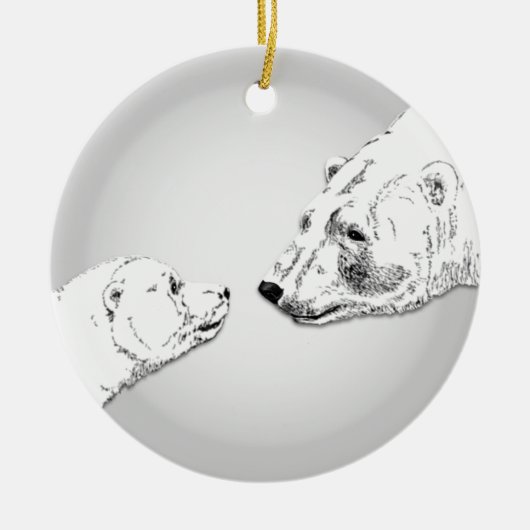 Polar Bear Ornament Mother Baby Personalisiert Gif (Vorne)