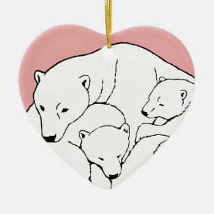 Polar Bear Ornament Mother Baby Personalisiert Gif