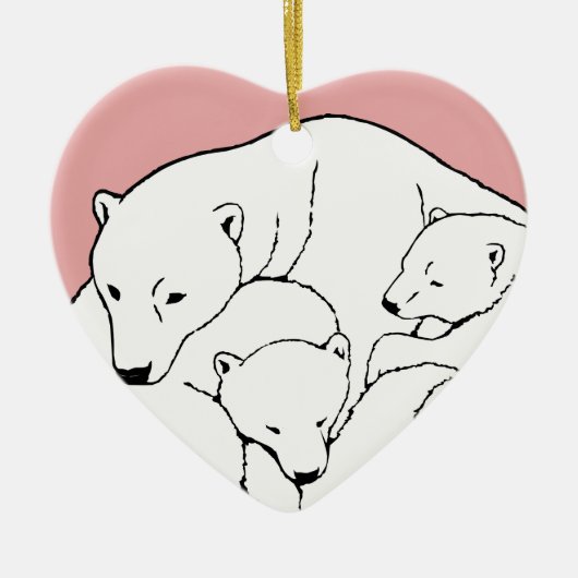 Polar Bear Ornament Mother Baby Personalisiert Gif (Vorne)