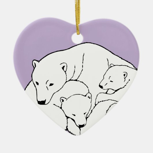 Polar Bear Ornament Mother Baby Personalisiert Gif (Vorne)
