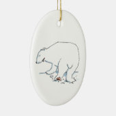 Polar Bear oval ceramic ornament (Rechts)