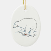 Polar Bear oval ceramic ornament 2 sided (Hinten)
