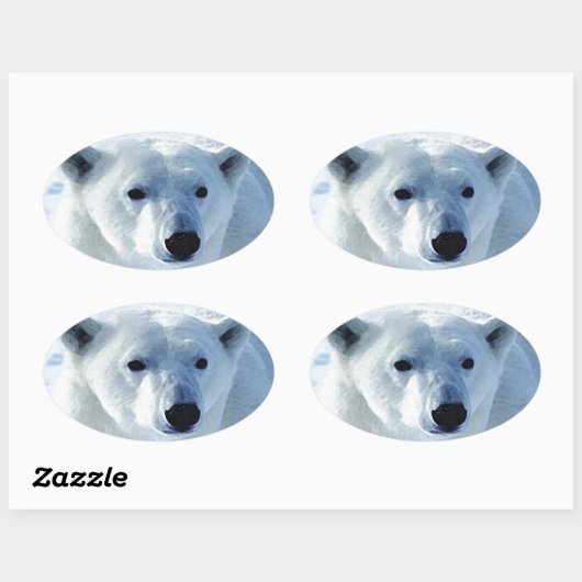 Polar Bear Ovaler Aufkleber (Blatt)