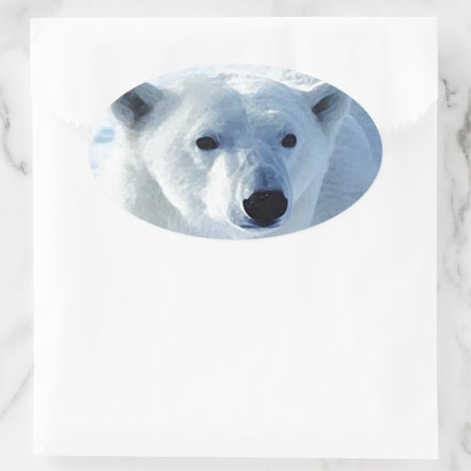 Polar Bear Ovaler Aufkleber (Tasche)