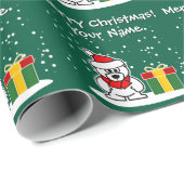 Polar bear package delivery personalized Christmas Geschenkpapier (Rolleneckpunkt)