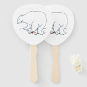 Polar Bear paddle hand fans Fächer (Vorne und Hinten)