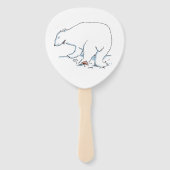 Polar Bear paddle hand fans Fächer (Rückseite)