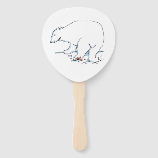 Polar Bear paddle hand fans Fächer (Vorderseite)
