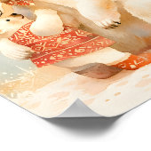 Polar Bear Parent and Cub Winter Embrace Nursery Poster (Ecke)