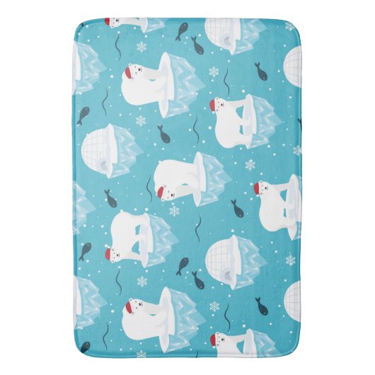 Polar Bear Party Badematte (Vorderseite Vertikal)