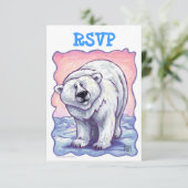 Polar Bear Party Center UAWG RSVP Karte (Stehend Vorderseite)