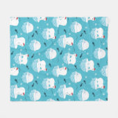 Polar Bear Party Fleecedecke (Vorderseite (Horizontal))