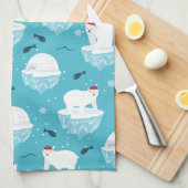 Polar Bear Party Geschirrtuch (Viertel Falte)