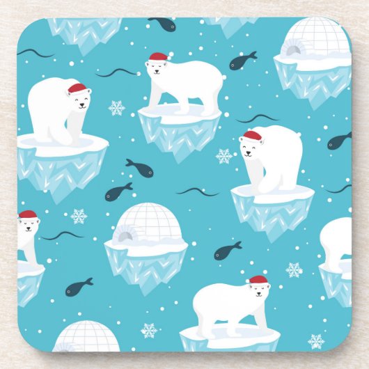 Polar Bear Party Getränkeuntersetzer (Vorderseite)