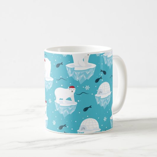 Polar Bear Party Kaffeetasse (VorderseiteRechts)