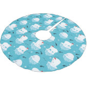 Polar Bear Party Polyester Weihnachtsbaumdecke (Schrägansicht)