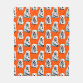 Polar Bear Pattern Design On Orange  Fleecedecke (Vorderseite)