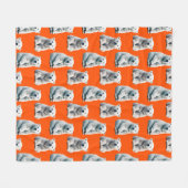 Polar Bear Pattern Design On Orange  Fleecedecke (Vorderseite (Horizontal))
