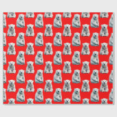 Polar Bear Pattern Design On Red Geschenkpapier (Flach)