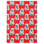 Polar Bear Pattern Design On Red  Klemmbrett (Rückseite)