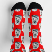 Polar Bear Pattern Design On Red Socken (Oben)