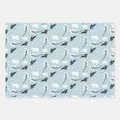 Polar Bear Patterns Blue Christmas Holiday Geschenkpapier Set (Vorderseite 3)