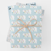 Polar Bear Patterns Blue Christmas Holiday Geschenkpapier Set (Beispiel)
