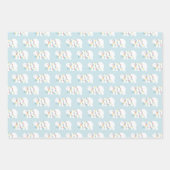 Polar Bear Patterns Blue Christmas Holiday Geschenkpapier Set (Vorderseite)