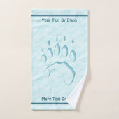 Polar Bear Paw Print Badhandtuch Set (Handtuch)