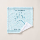 Polar Bear Paw Print Badhandtuch Set (Waschlappen)