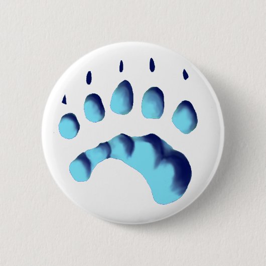 Polar Bear Paw Print Button (Vorderseite)