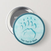 Polar Bear Paw Print Button (Vorne & Hinten)