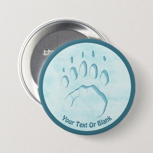 Polar Bear Paw Print Button (Vorne & Hinten)