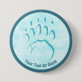 Polar Bear Paw Print Button (Vorderseite)