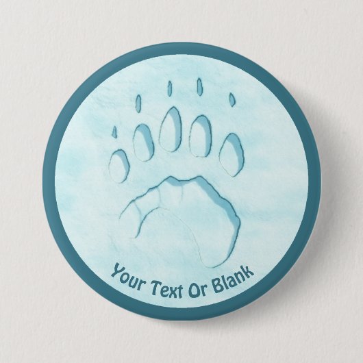 Polar Bear Paw Print Button (Vorderseite)