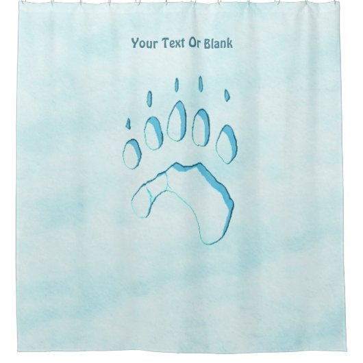 Polar Bear Paw Print Duschvorhang (Vorderseite)