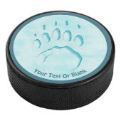 Polar Bear Paw Print Eishockey Puck (3/4)