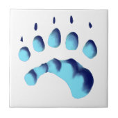 Polar Bear Paw Print Fliese (Vorderseite)