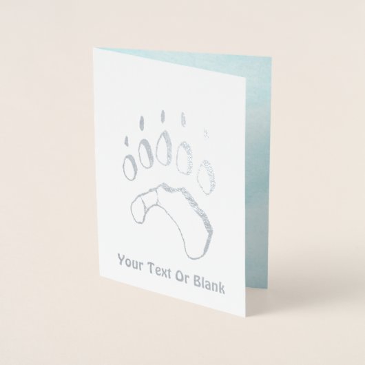 Polar Bear Paw Print Folienkarte (Vorderseite)