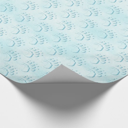 Polar Bear Paw Print Geschenkpapier (Ecke)