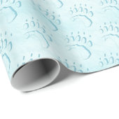 Polar Bear Paw Print Geschenkpapier (Rolleneckpunkt)