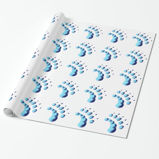 Polar Bear Paw Print Geschenkpapier (Ungerollt)