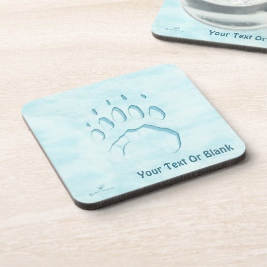 Polar Bear Paw Print Getränkeuntersetzer (Linke Seite)