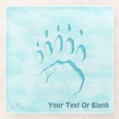 Polar Bear Paw Print Glasuntersetzer (Vorderseite)