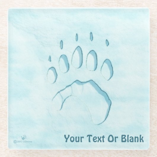 Polar Bear Paw Print Glasuntersetzer (Vorderseite)