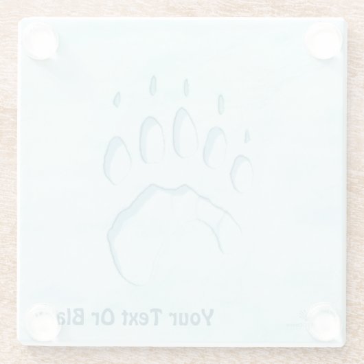 Polar Bear Paw Print Glasuntersetzer (Rückseite)