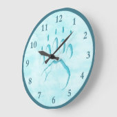 Polar Bear Paw Print Große Wanduhr (Winkel)