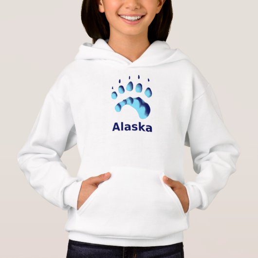 Polar Bear Paw Print Hoodie (Vorderseite)