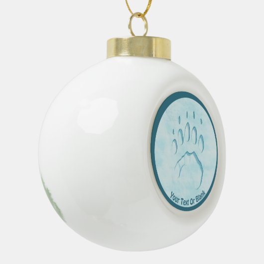 Polar Bear Paw Print Keramik Kugel-Ornament (Links)